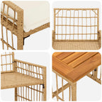Juego de muebles de exterior 3 pcs Natural y Crema