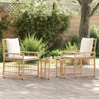 Juego de muebles de exterior 3 pcs Natural y Crema