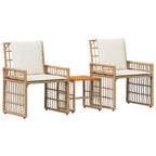 Juego de muebles de exterior 3 pcs Natural y Crema