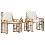 Juego de muebles de exterior 3 pcs Natural y Crema