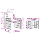 Juego de muebles de exterior 3 pcs Natural y Crema