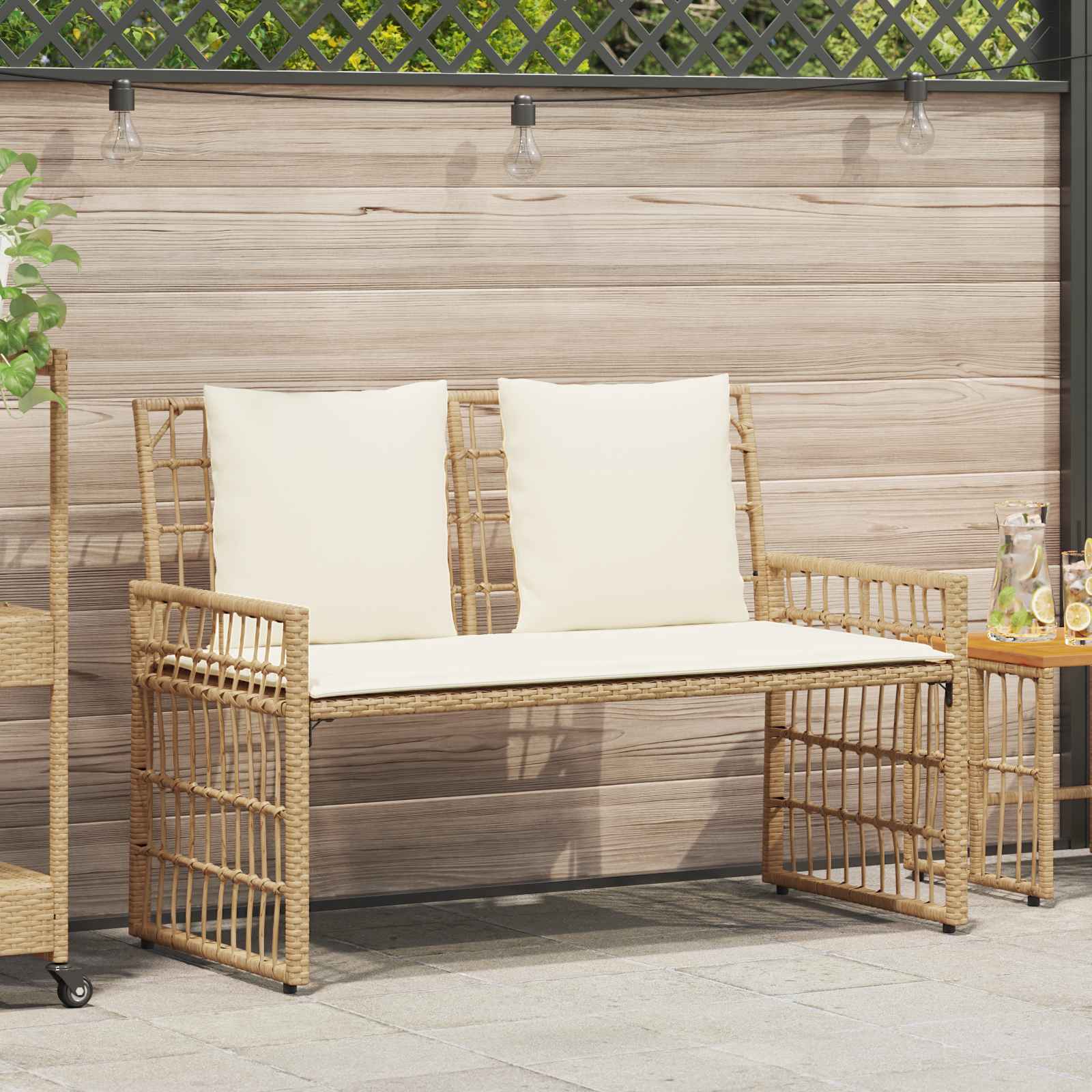 Banco de exterior Liso Gris y Gris Oscuro 116 x 55 x 82 cm