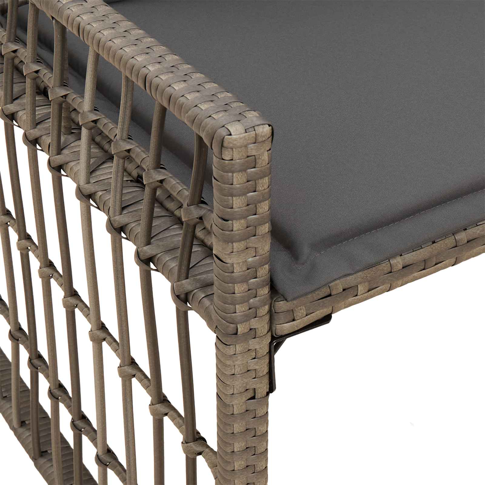 Banco de exterior Liso Gris y Gris Oscuro 116 x 55 x 82 cm