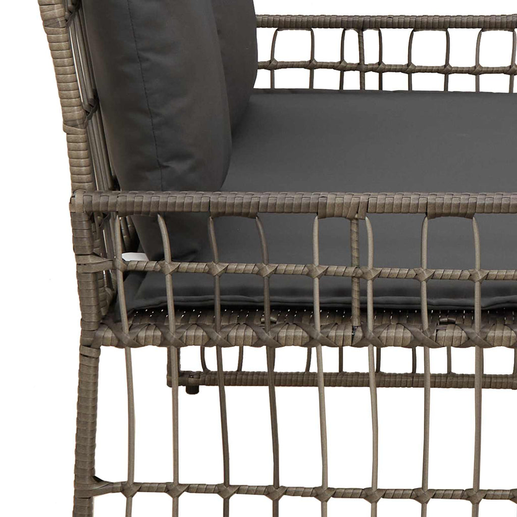 Banco de exterior Liso Gris y Gris Oscuro 116 x 55 x 82 cm