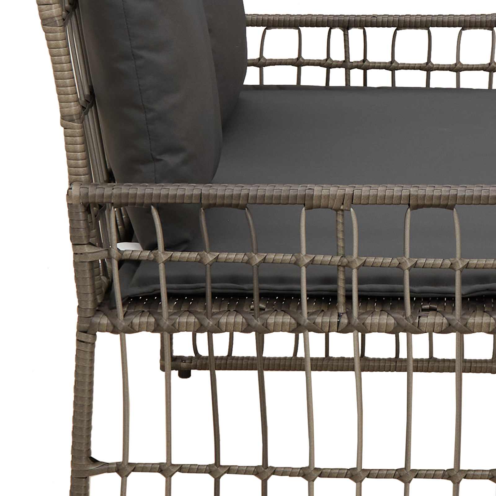 Banco de exterior Liso Gris y Gris Oscuro 116 x 55 x 82 cm