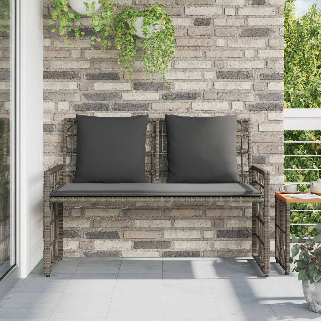 Banco de exterior Liso Gris y Gris Oscuro 116 x 55 x 82 cm