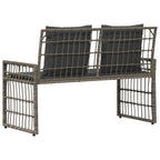 Banco de exterior Liso Gris y Gris Oscuro 116 x 55 x 82 cm