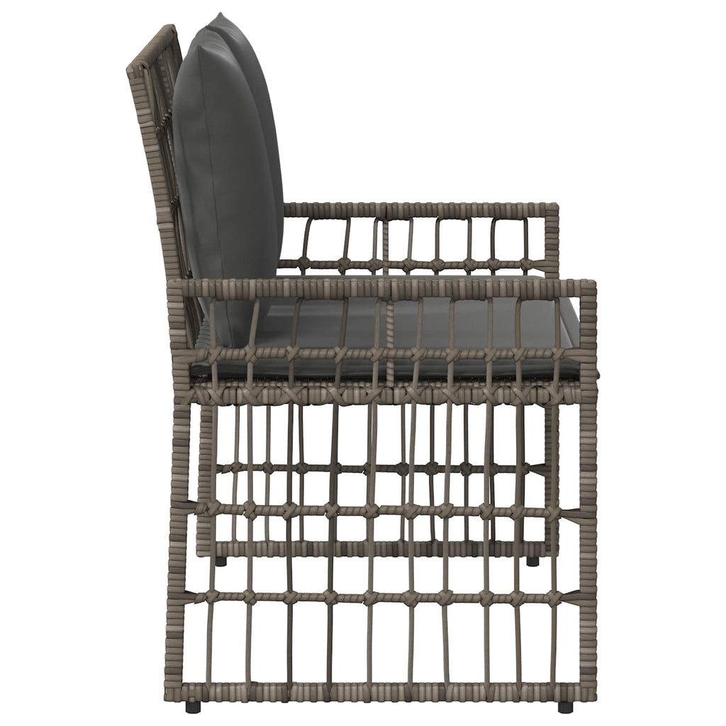 Banco de exterior Liso Gris y Gris Oscuro 116 x 55 x 82 cm