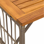 Mesa de exterior Gris 80 x 40 x 40 cm Acero y Poliratán