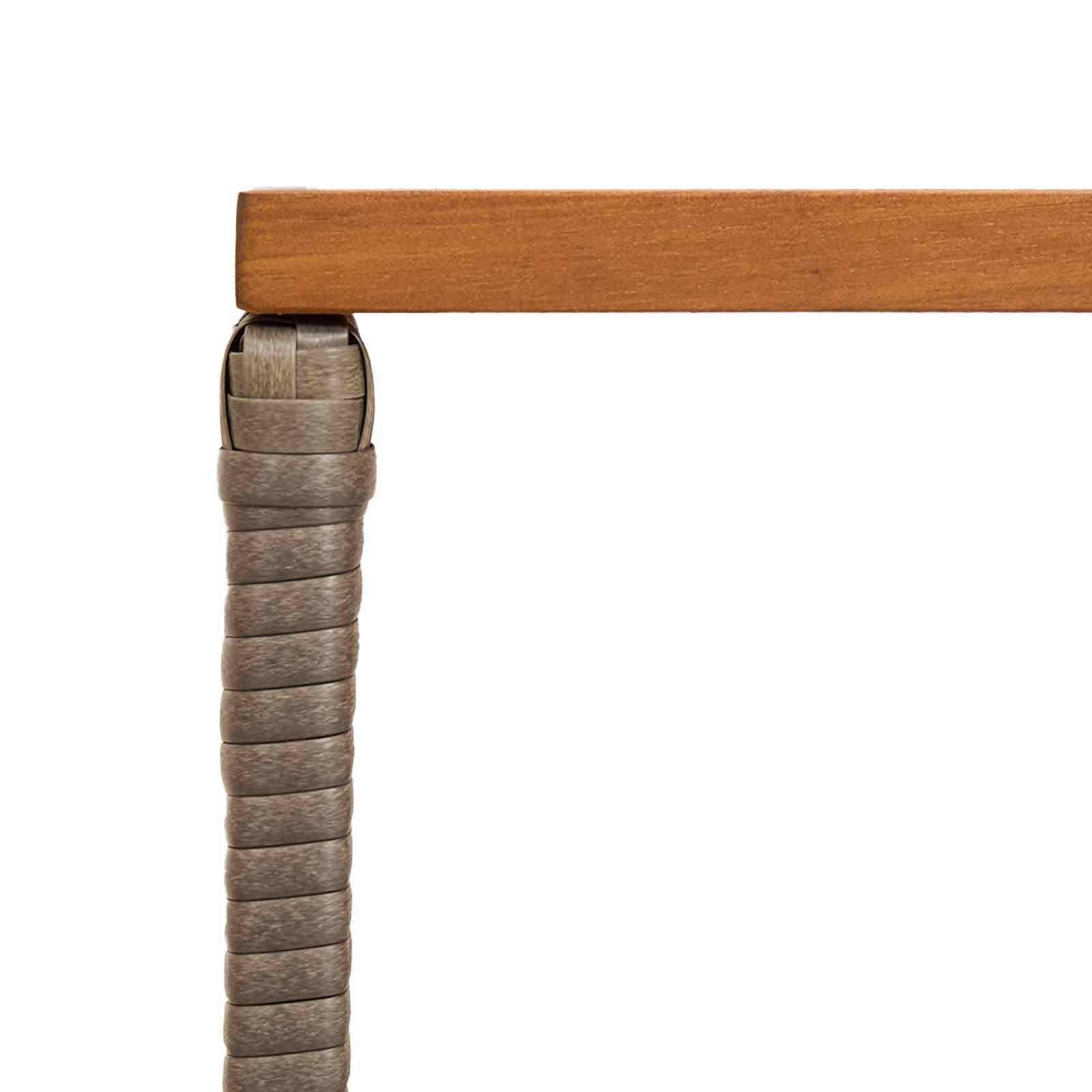 Mesa de exterior Gris 80 x 40 x 40 cm Acero y Poliratán