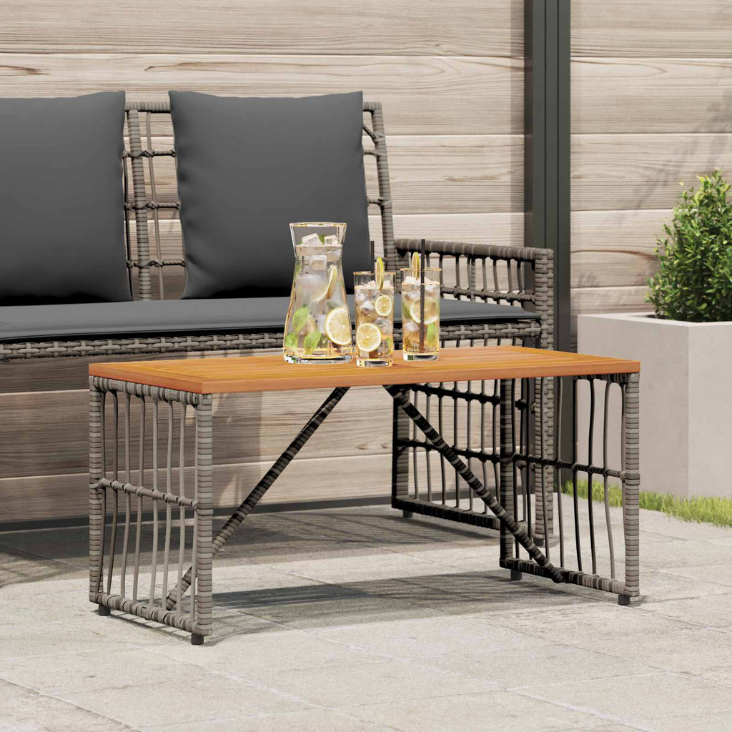 Mesa de exterior Gris 80 x 40 x 40 cm Acero y Poliratán