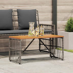 Mesa de exterior Gris 80 x 40 x 40 cm Acero y Poliratán