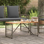 Mesa de exterior Gris 80 x 40 x 40 cm Acero y Poliratán