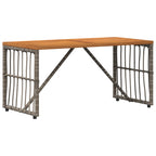 Mesa de exterior Gris 80 x 40 x 40 cm Acero y Poliratán
