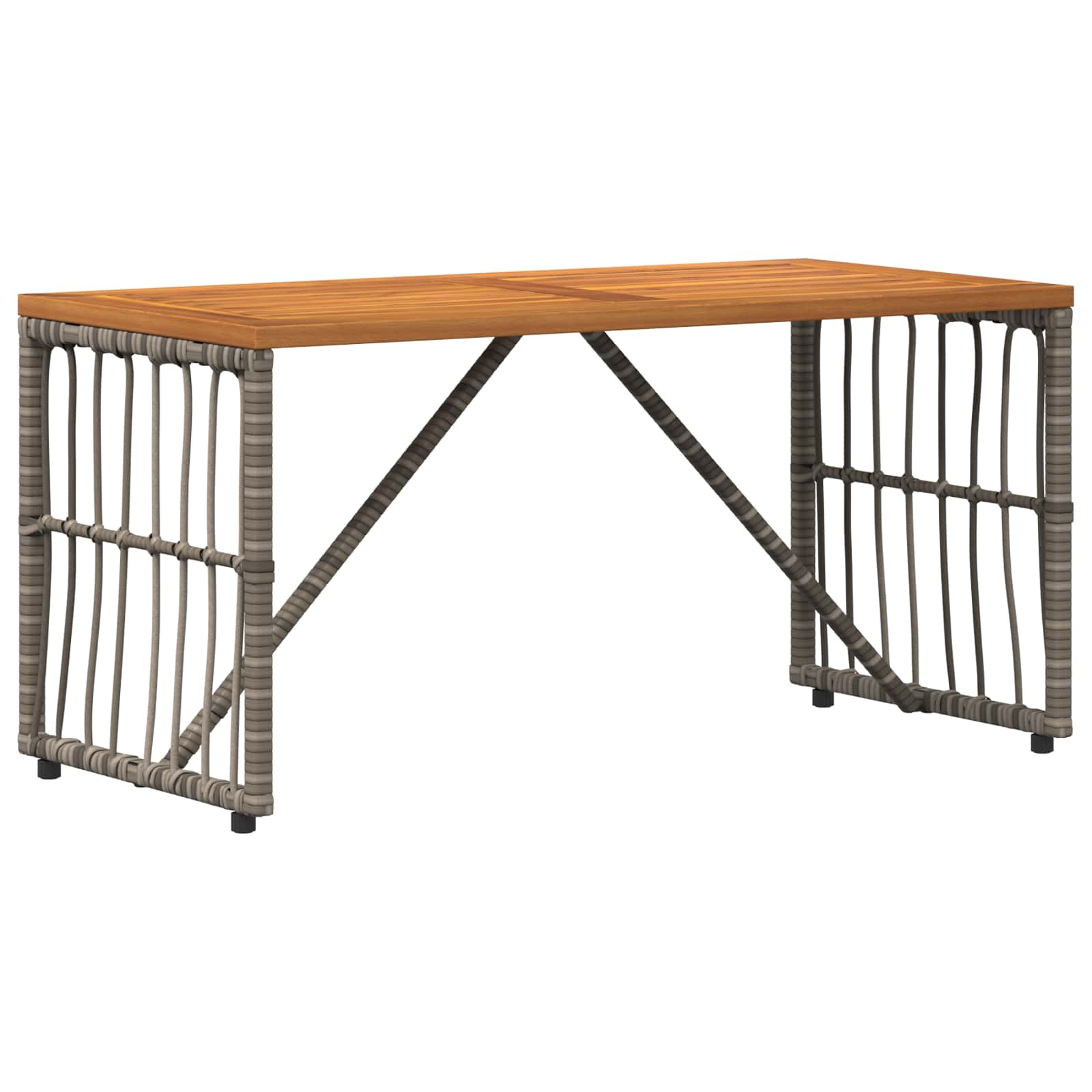 Mesa de exterior Gris 80 x 40 x 40 cm Acero y Poliratán