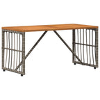 Mesa de exterior Gris 80 x 40 x 40 cm Acero y Poliratán