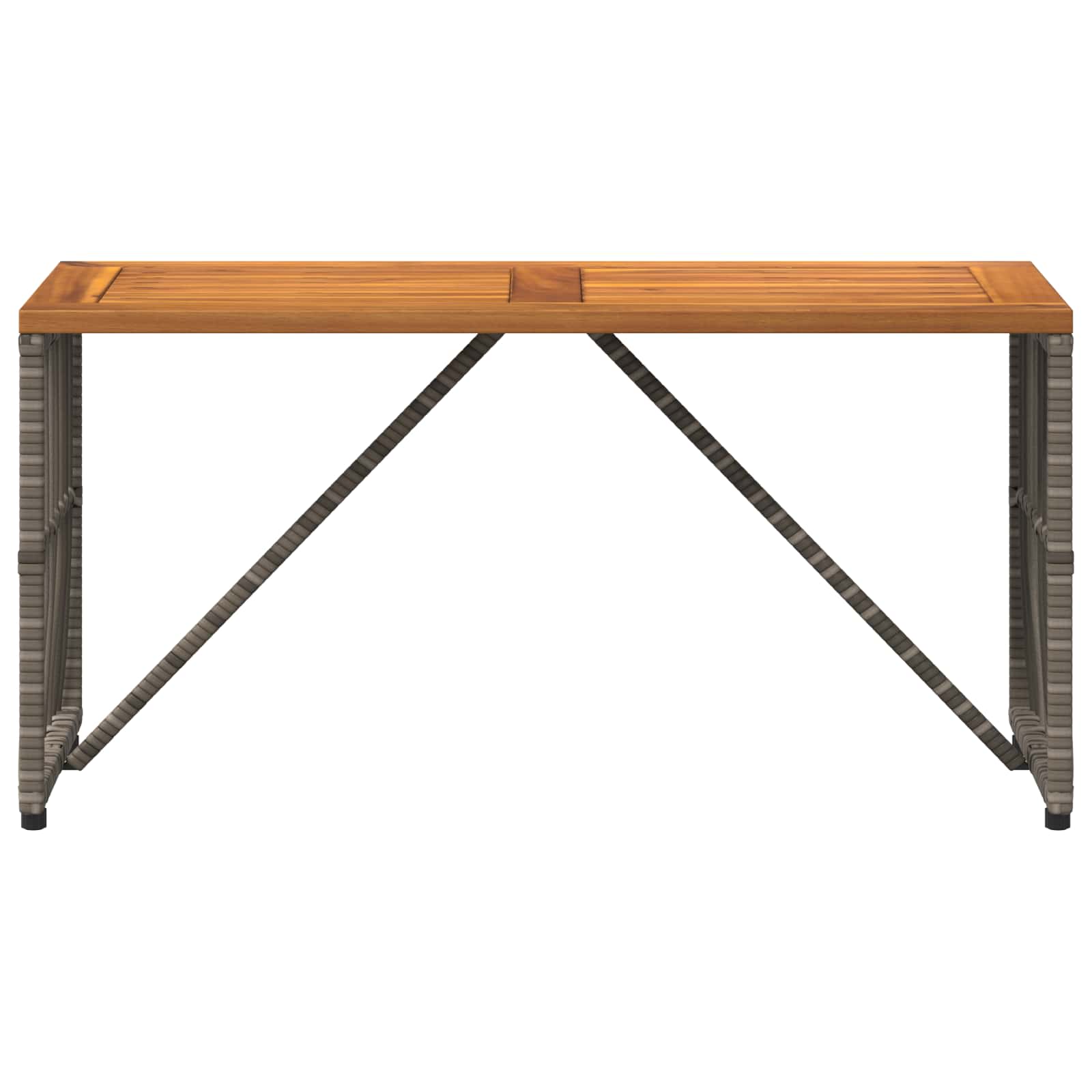 Mesa de exterior Gris 80 x 40 x 40 cm Acero y Poliratán