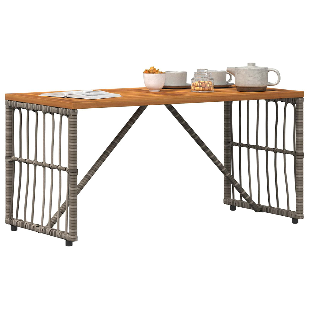 Mesa de exterior Gris 80 x 40 x 40 cm Acero y Poliratán