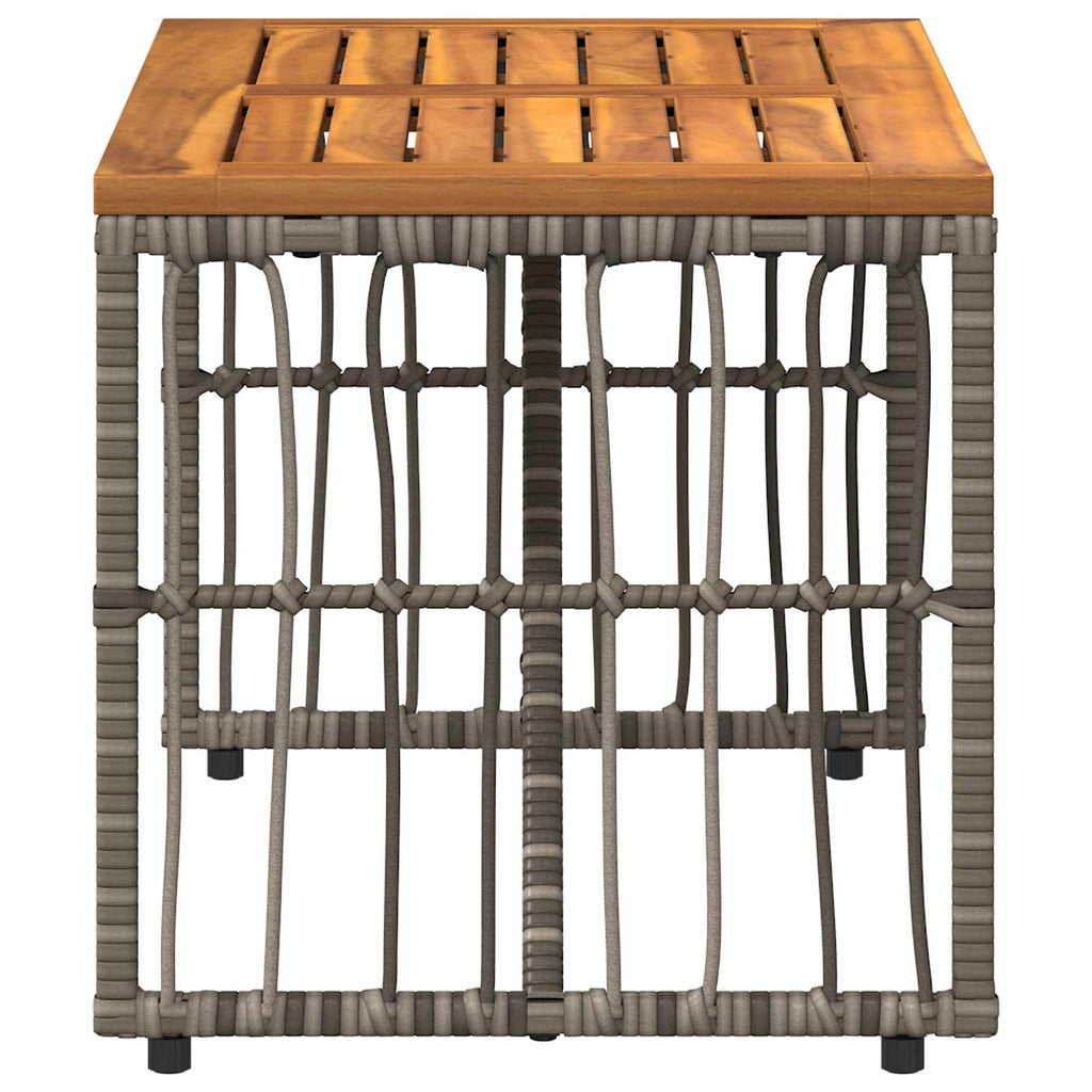 Mesa de exterior Gris 80 x 40 x 40 cm Acero y Poliratán
