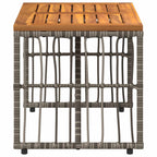 Mesa de exterior Gris 80 x 40 x 40 cm Acero y Poliratán