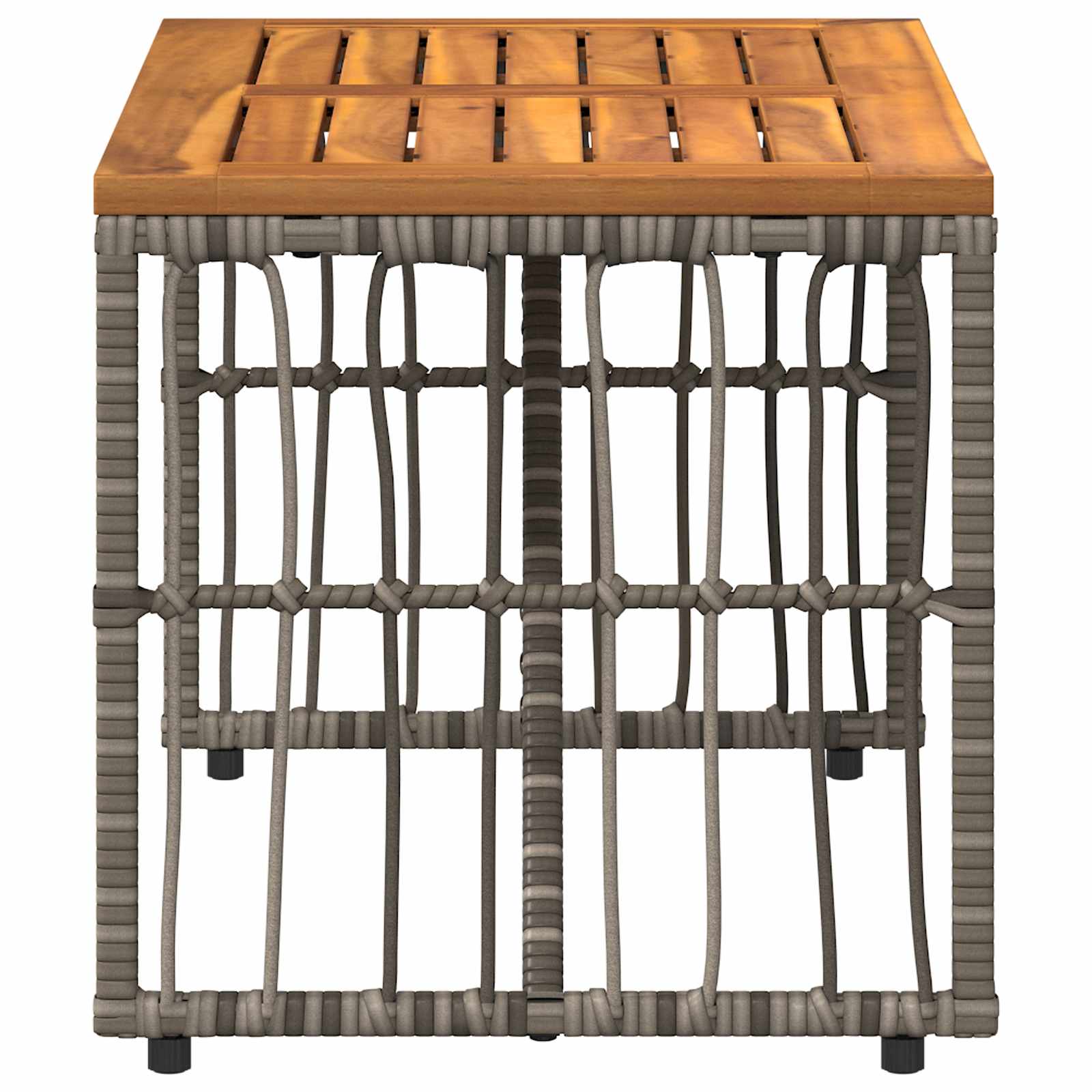 Mesa de exterior Gris 80 x 40 x 40 cm Acero y Poliratán
