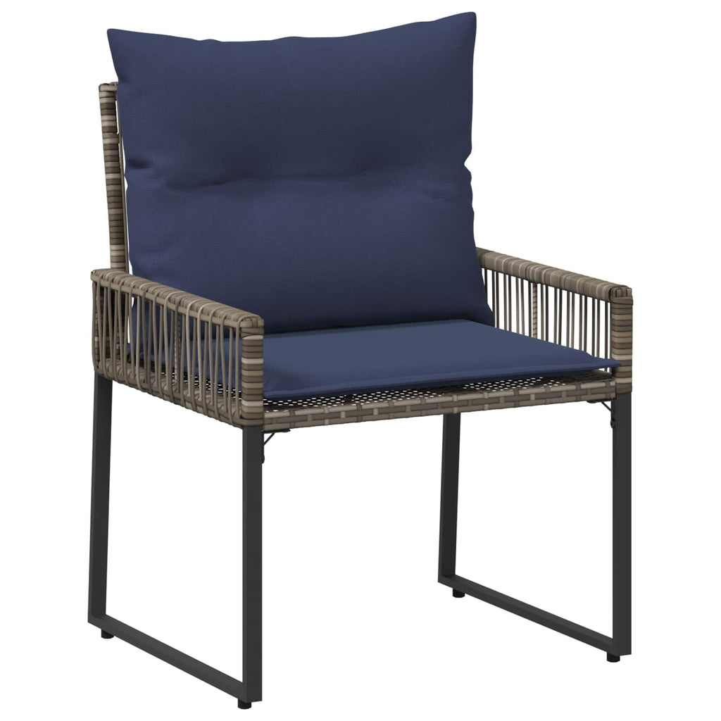 Conjunto de móveis de exterior 11 peças cinzento e azul-marinho