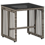 Conjunto de móveis de exterior 11 peças cinzento e azul-marinho