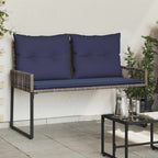 Banco de exterior 4 pcs Gris y azul marino ratán sintético