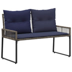 Banco de exterior 4 pcs Gris y azul marino ratán sintético