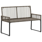 Banco de exterior 4 pcs Gris y azul marino ratán sintético