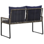 Banco de exterior 4 pcs Gris y azul marino ratán sintético