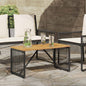 Mesa de exterior cinzenta e castanha 80 x 40 x 40 cm vime sintético