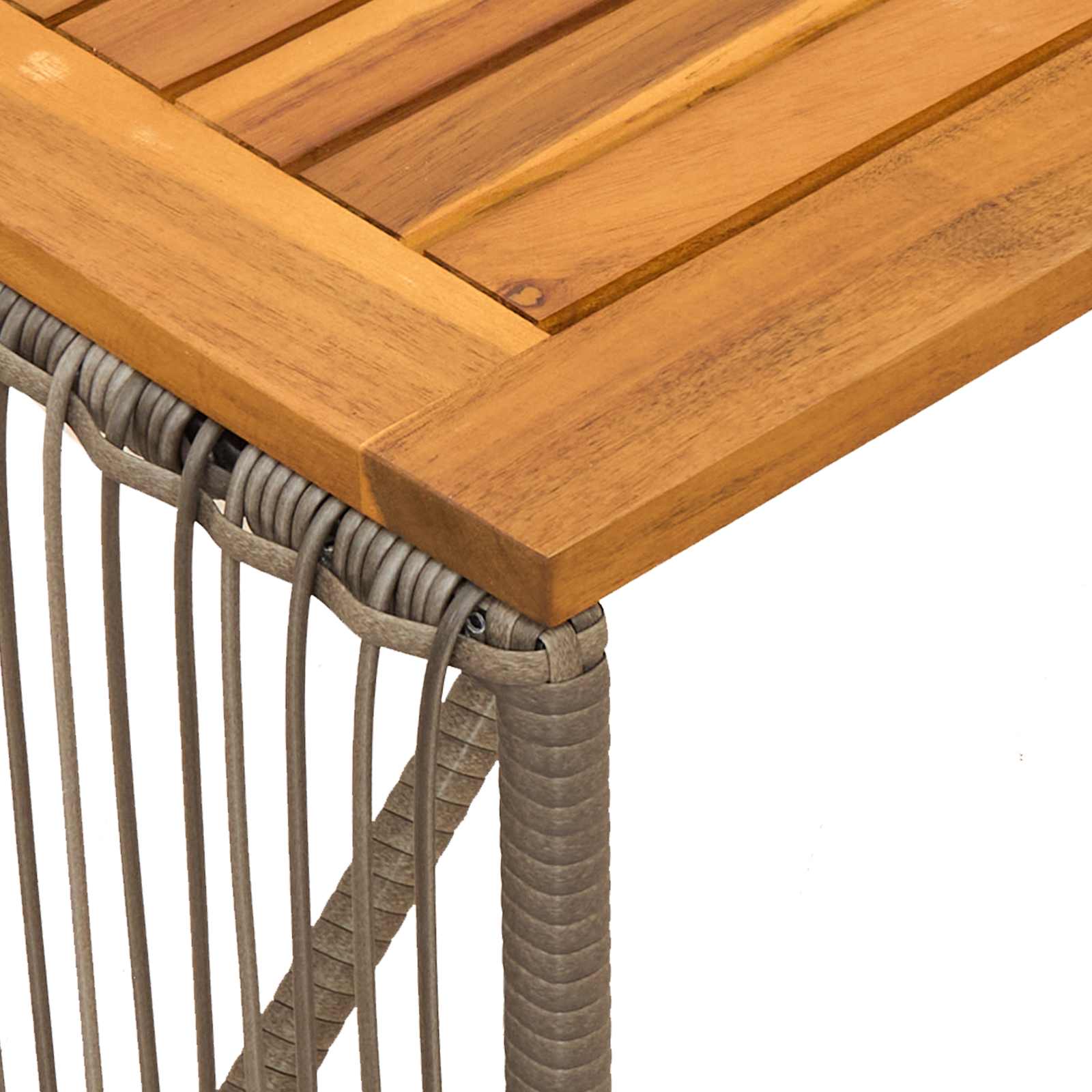 Mesa de exterior Gris y marrón 80 x 40 x 40 cm ratán sintético