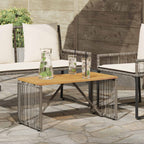 Mesa de exterior Gris y marrón 80 x 40 x 40 cm ratán sintético