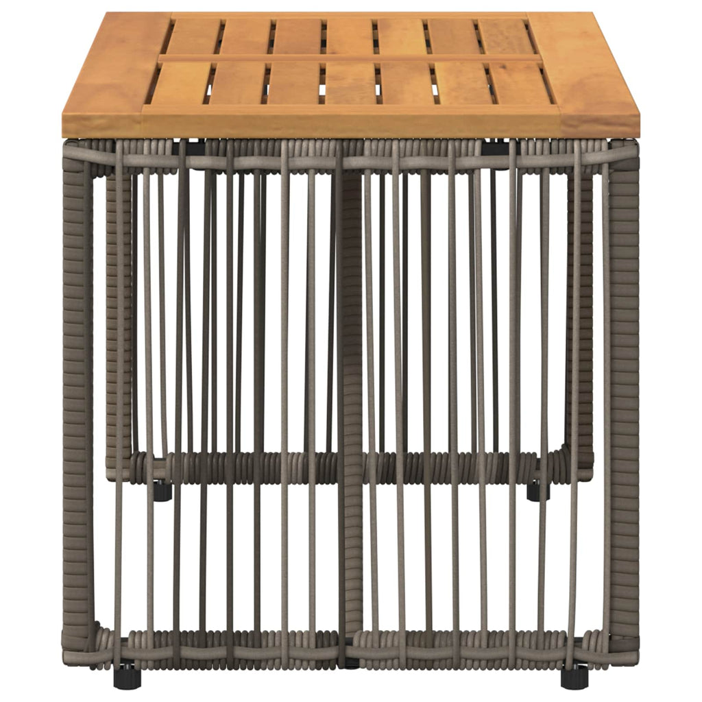 Mesa de exterior Gris y marrón 80 x 40 x 40 cm ratán sintético
