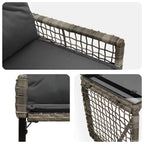 Juego de muebles de exterior con cojín 3 pcs Gris