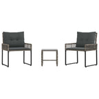 Juego de muebles de exterior con cojín 3 pcs Gris