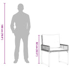 Juego de muebles de exterior con cojín 3 pcs Gris