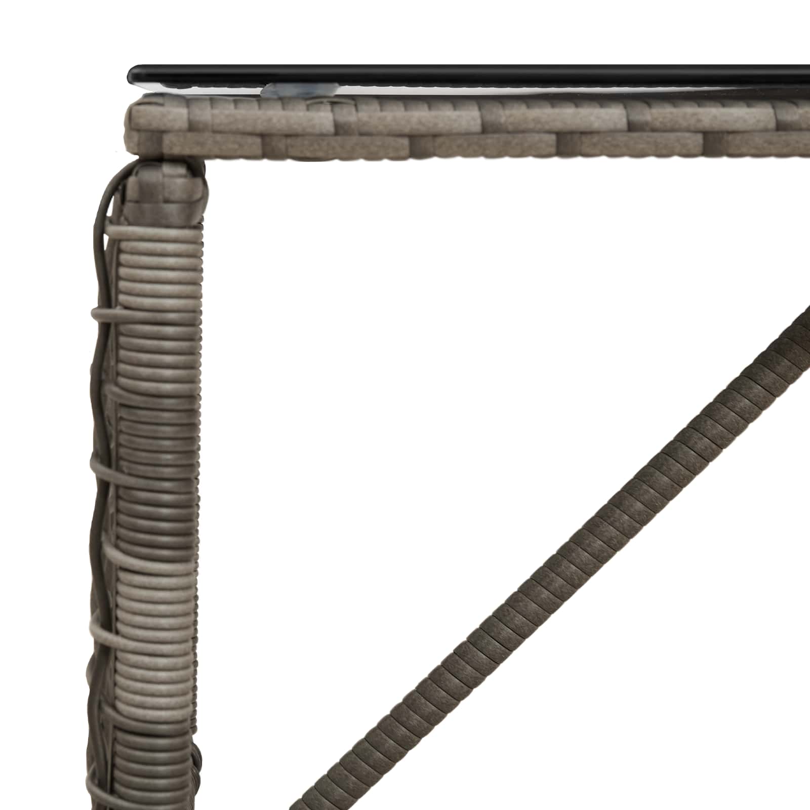 Mesa de exterior Gris y Negro 80 x 40 x 40 cm