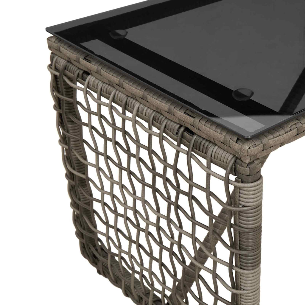 Mesa de exterior Gris y Negro 80 x 40 x 40 cm