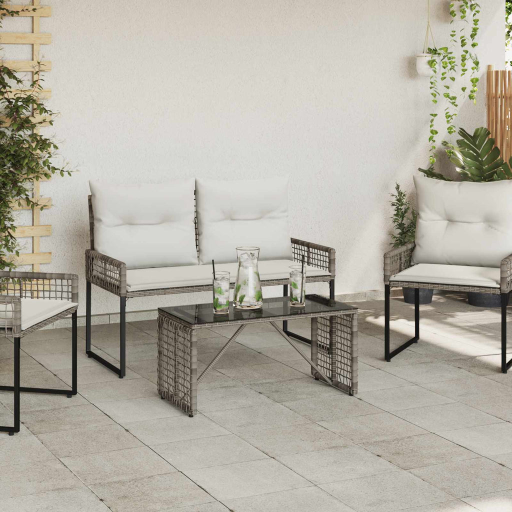 Mesa de exterior Gris y Negro 80 x 40 x 40 cm