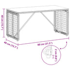 Mesa de exterior Gris y Negro 80 x 40 x 40 cm