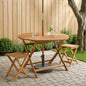 Mesa de jardim dobrável Natural Ø110 x 75 cm