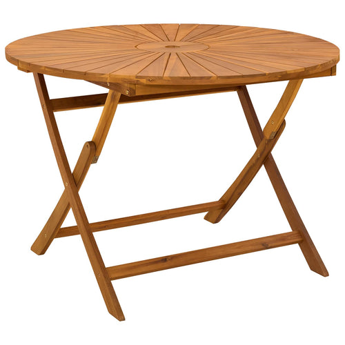 Natural foldable garden table Ø110 x 75 cm