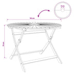 Mesa de jardín plegable Natural Ø110 x 75 cm