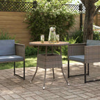 mesa de cena con almacenamiento Gris y Acacia 70 x 70 x 73 cm