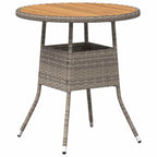 mesa de cena con almacenamiento Gris y Acacia 70 x 70 x 73 cm