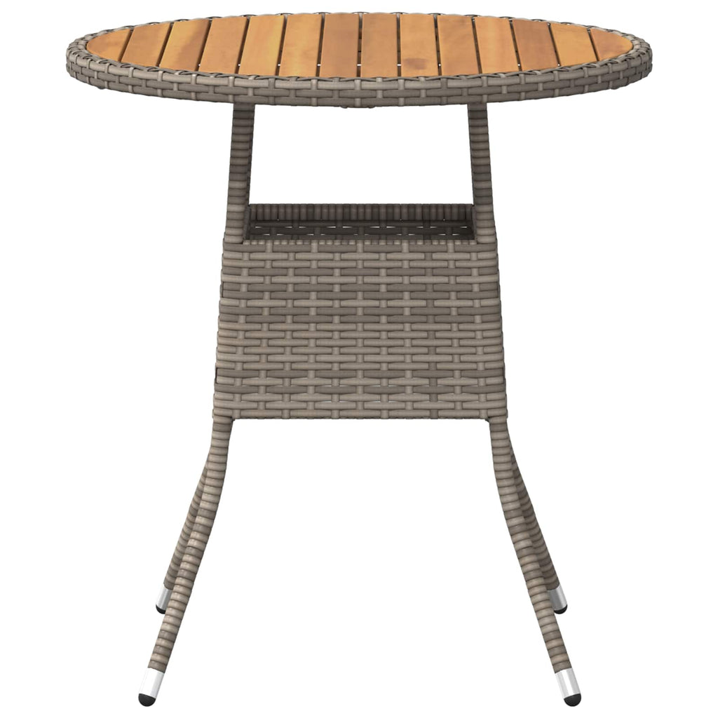 mesa de cena con almacenamiento Gris y Acacia 70 x 70 x 73 cm