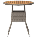 mesa de cena con almacenamiento Gris y Acacia 70 x 70 x 73 cm