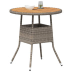 mesa de cena con almacenamiento Gris y Acacia 70 x 70 x 73 cm